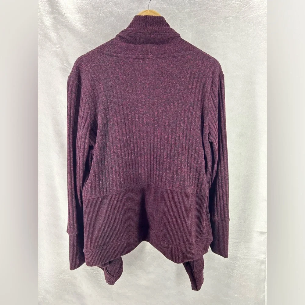 ATHLETA Women’s Tiburon Drape Front Cardigan Burgundy/ Maroon Size Medium - Picture 3 of 8